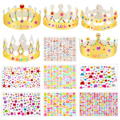 NIUBIER gold crowns set of 15 with multiple styles for personalized party fun