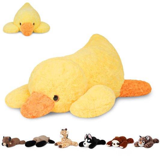 Niuniu Daddy 20-inch weighted duck belly close-up for hug-ready design.