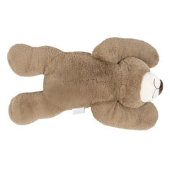 Niuniu Daddy bear body pillow in bed for snug cuddling.