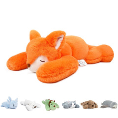 Niuniu Daddy giant fox weighted plush front view offers comforting hug potential.