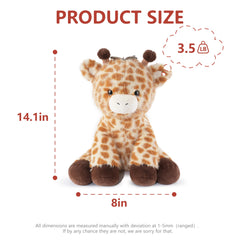 Niuniu Daddy giraffe weighted plush in a hugging position for comfort