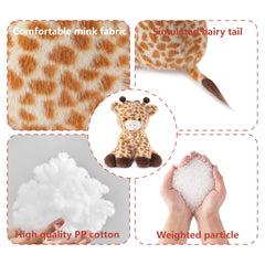 Niuniu Daddy giraffe weighted plush stitching detail highlighting durability