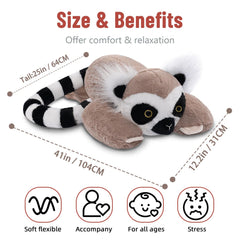 Niuniu Daddy weighted lemur plush suitable for bedroom decor and cozy corners.