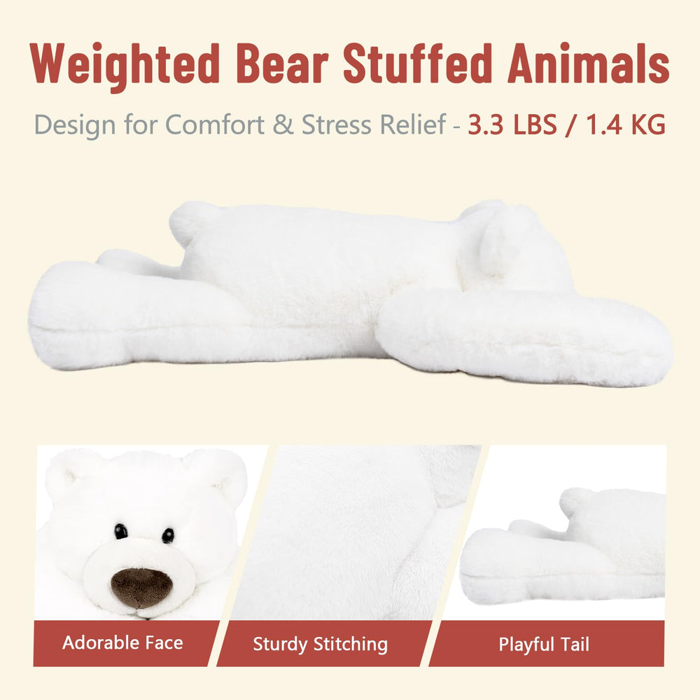Niuniu Daddy polar bear weighted toy gift-ready packaging on display.