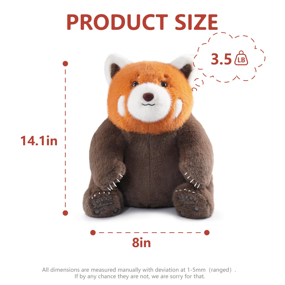 Niuniu Daddy Red Panda stitching detail emphasizes handmade durability and long-lasting cuddle.