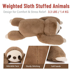 Niuniu Daddy sloth-plush-soft-fur-closeup shows fluffy, inviting texture.
