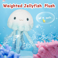 Niuniu Daddy weighted jellyfish plush closeup fur emphasizes soft touch.