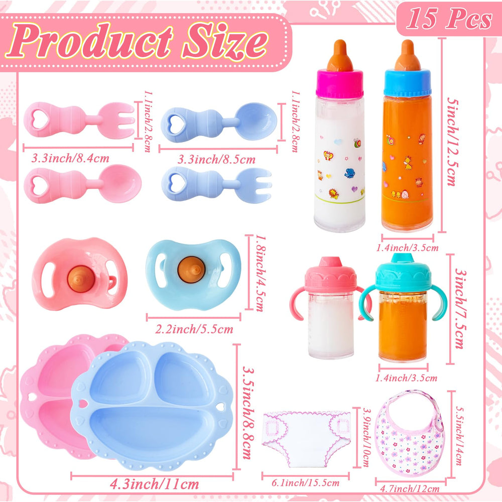 Niurewan doll bibs in pink and blue for gentle mealtime pretend