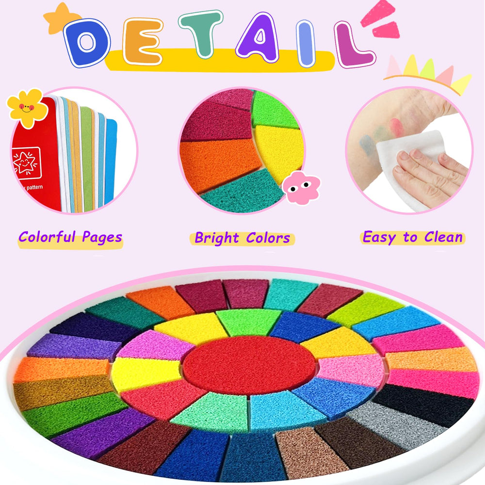 Niurewan washable finger paint demonstrates easy cleanup after hands-on creativity.