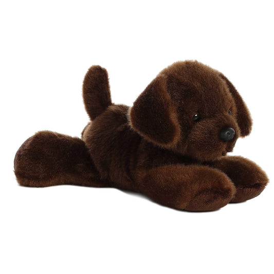 Nixeus Aurora Lil' Lucky 8-inch brown puppy plush for cozy snuggles and imaginative play.