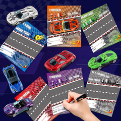 NizyDue valentines party favors with racing cars for events.