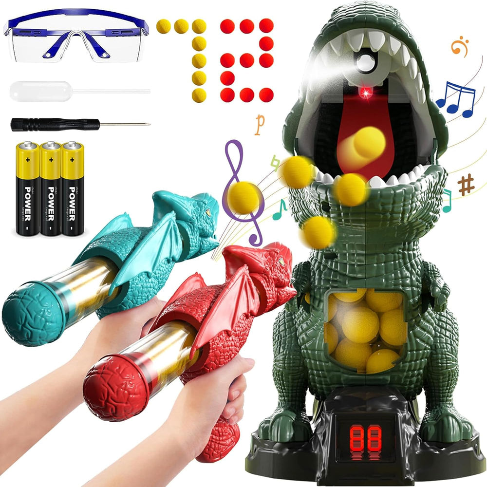 NMM movable dinosaur target for engaging kid-friendly shooting games