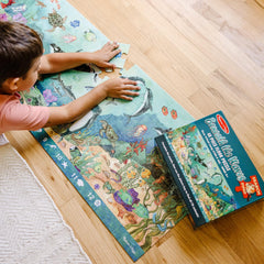 No-reading required visual search activity on puzzle surface