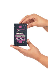 No Wrong Answers After Dark compact box closeup showing prompts