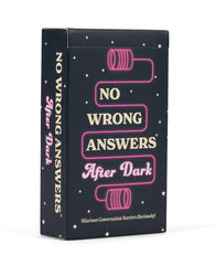 No Wrong Answers After Dark question cards on table spark easy laughs