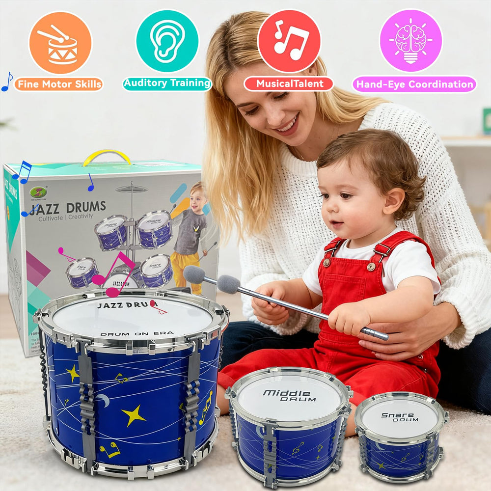 Noaideoi Kids Drum Set: two middle drums for layered percussion play