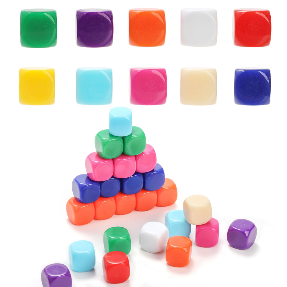Noamus durable acrylic dice with smooth surfaces, ideal for easy cleaning and repeated use.