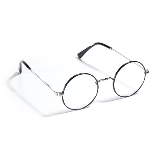 The Noble Collection Harry Potter's Glasses on display in a premium showcase case.