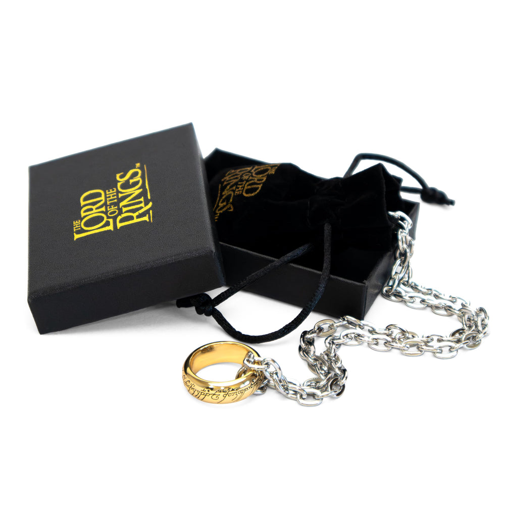 The Noble Collection The One Ring presented in box for display.