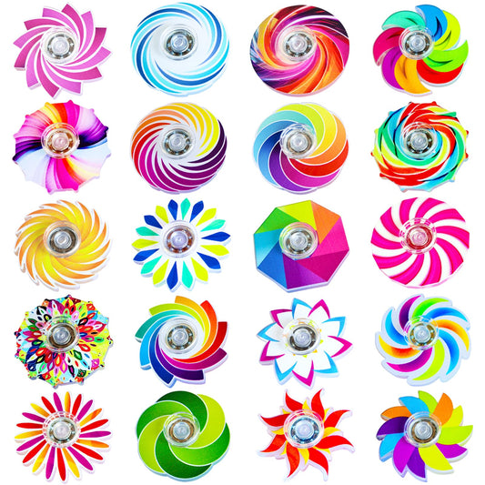 NobleBoy 48-pack fidget spinners bulk with bright patterns for classroom prizes