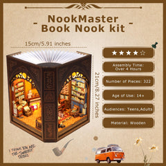 NookMaster Mark Twain’s Library Dollhouse design adds literary ambience to any shelf.