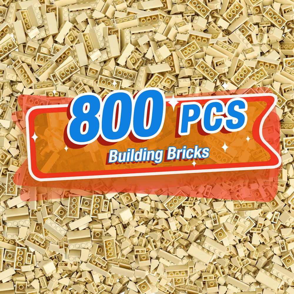 Noorastars 800-piece tan building bricks for creative play and learning.