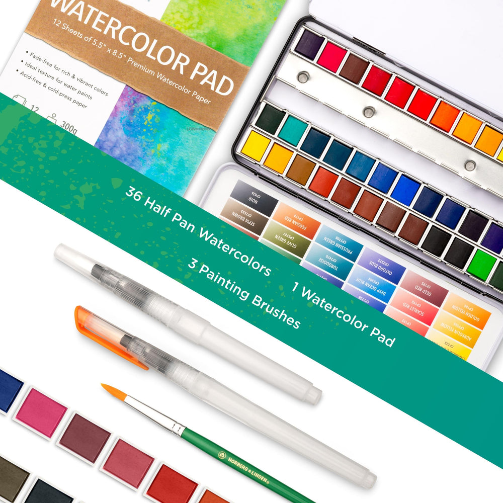 Norberg & Linden LG watercolor paper pad, 12 sheets, ideal for durable, bleed-free work