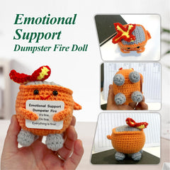 Nordkawa included heartwarming card with dumpster fire plush for uplifting gifting