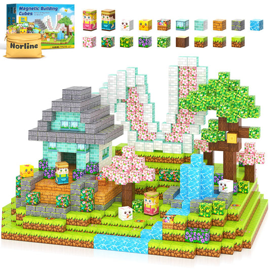 Norline Blooming Garden Bunny with magnetic blocks for imaginative STEM play.