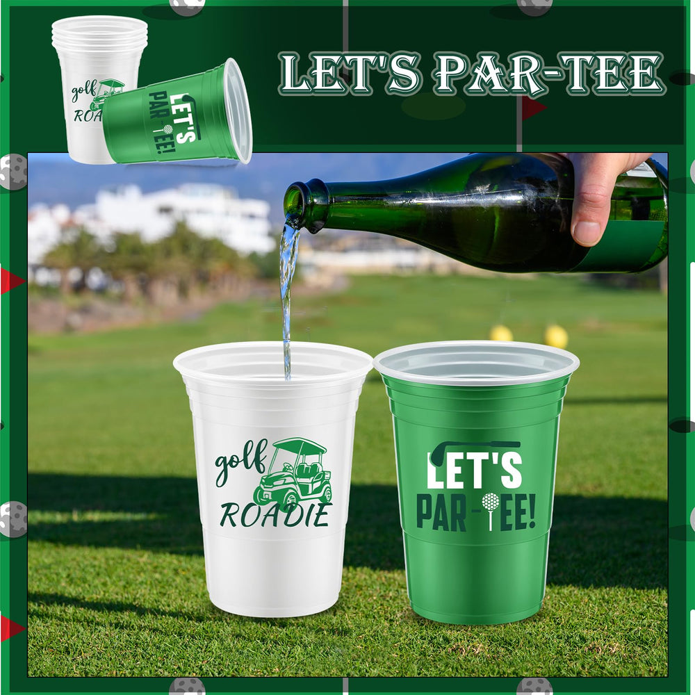 Norme golf-themed cups suit track-side or patio use for game day refreshment