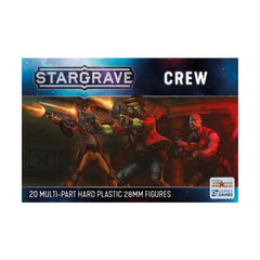 North Star Military Figures Stargrave Crew box contents with 20 multi-part miniatures for tabletop adventures.