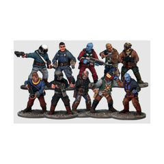 Close-up of Stargrave Crew miniatures showing varied alien and human heads for versatile crews.