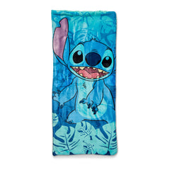 Northwest Lilo Stitch cloud sherpa slumber bag interior showcases plush warmth for relaxing evenings.