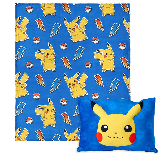 Northwest Pika Pika blanket with Pikachu design, ideal for lounging or travel.