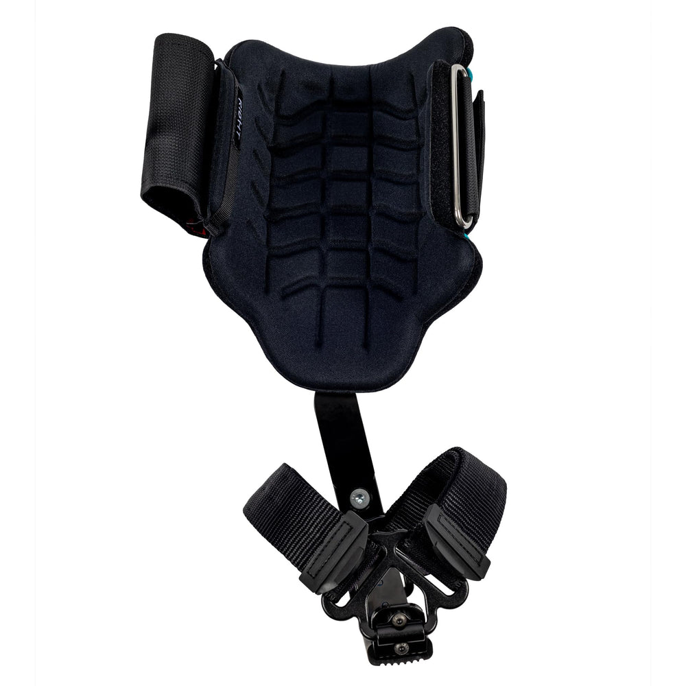 Notch Steel Climbers dual foot strap assembly for quick boot fit.