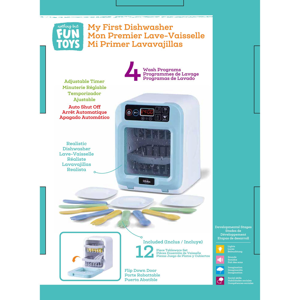 Nothing But Fun Toys My First Dishwasher Playset 12-piece tableware supports complete pretend dishwashing