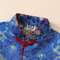 Noubeau boy tang suit festive Chinese New Year look for celebrations.