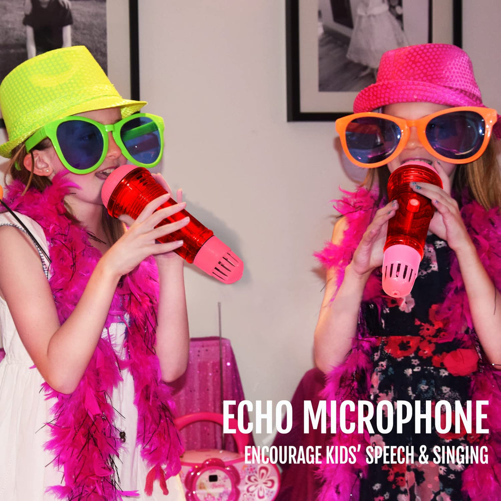 Novelty Place Echo Mic for Kids, back view, compact and battery-free.