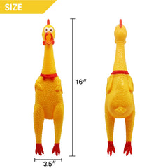Novelty Place squawking chicken toy close-up squeaker ideal for interactive play.
