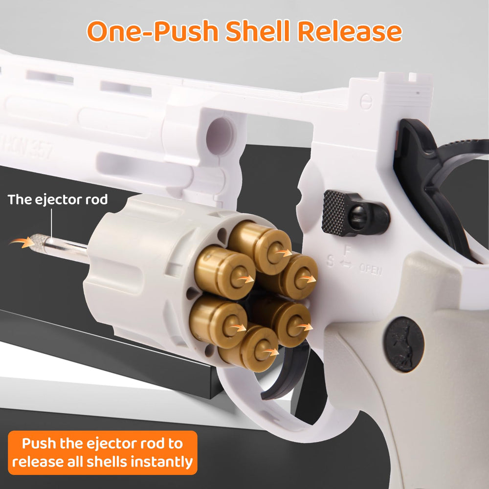 NOVOCA full-size toy revolver with metal effect shells for realism