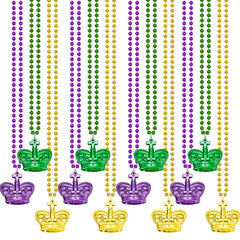 NOVWANG Mardi Gras beads in green, purple, and gold for festive 80 cm wear