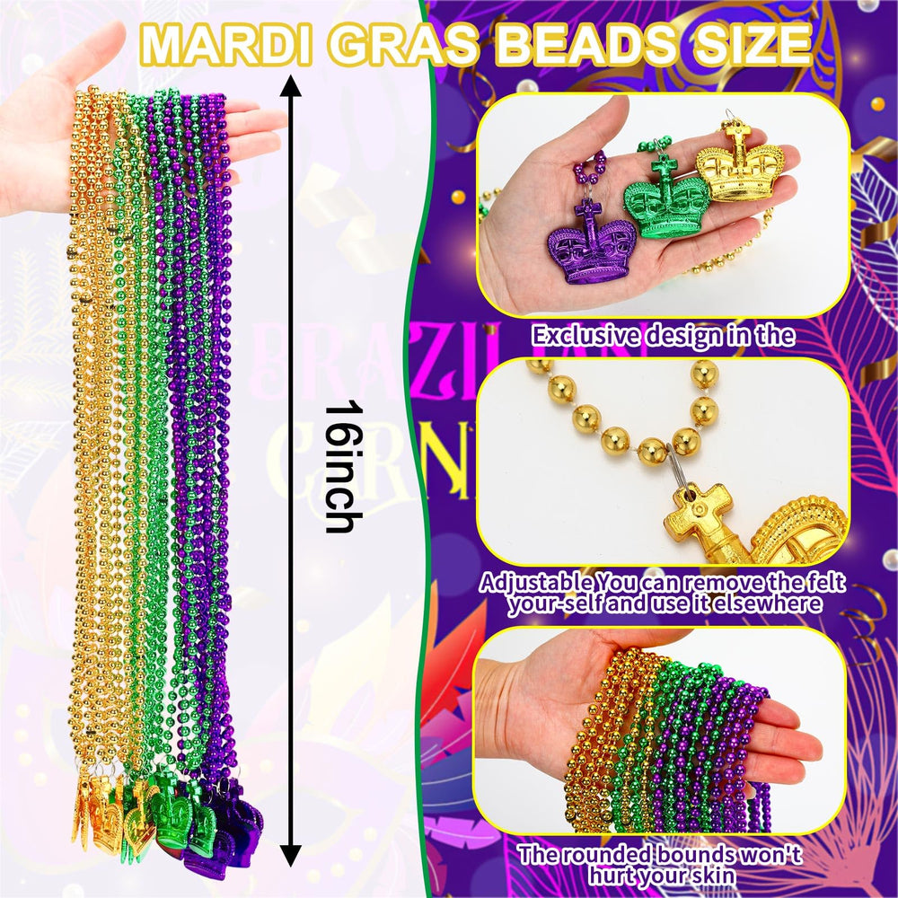 NOVWANG Mardi Gras necklace pendant—2.5-inch focal charm enhances carnival looks