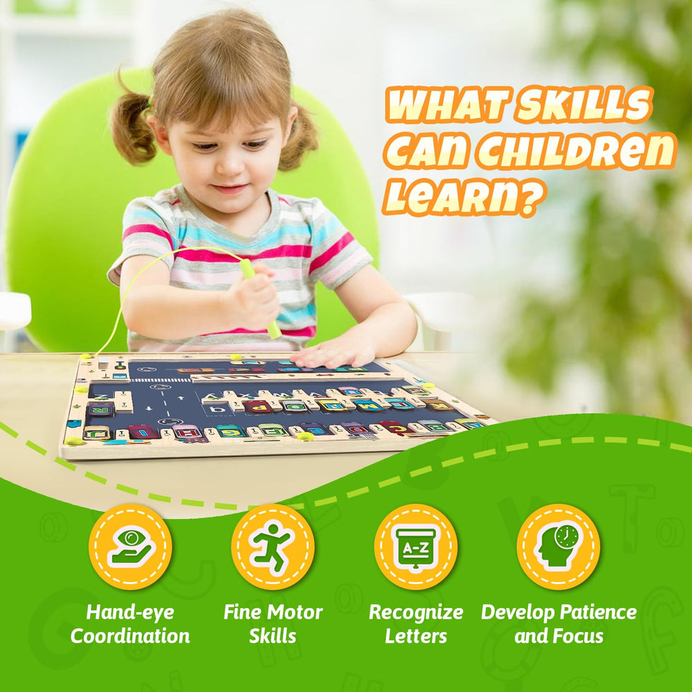 NOWRICH Alphabet magnets and cars close-up showcase durable pieces for long-lasting learning.