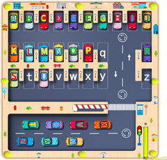 NOWRICH Magnetic Alphabet Maze Board front view supports letter recognition and fine motor play.