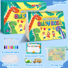 NOWRICH Montessori Busy Book months and planets page introduces time concepts.