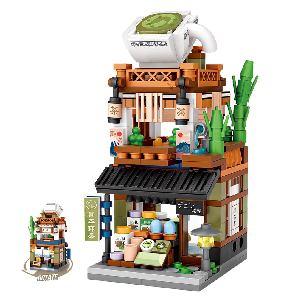 Noziaa Japanese City Street View Matcha Shop exterior for desk display.