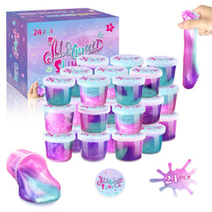 NPNE Mermaid Slime 24-pack box, colorful party favors that spark creativity.