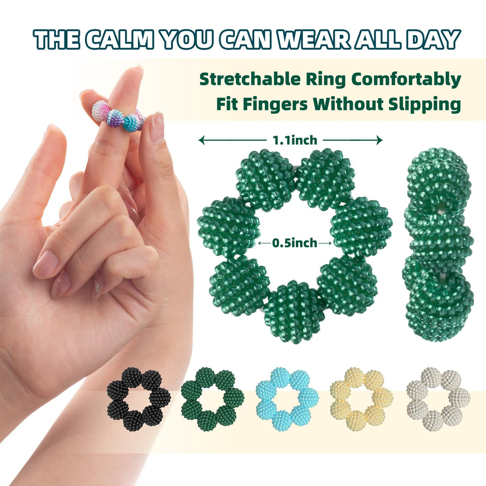 NPPN Spiky Sensory Rings in hand use to roll beads and calm nerves