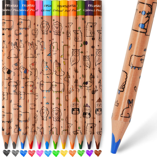 nsxsu 12 jumbo triangle pencils in box, easy grip for kids' hands during coloring