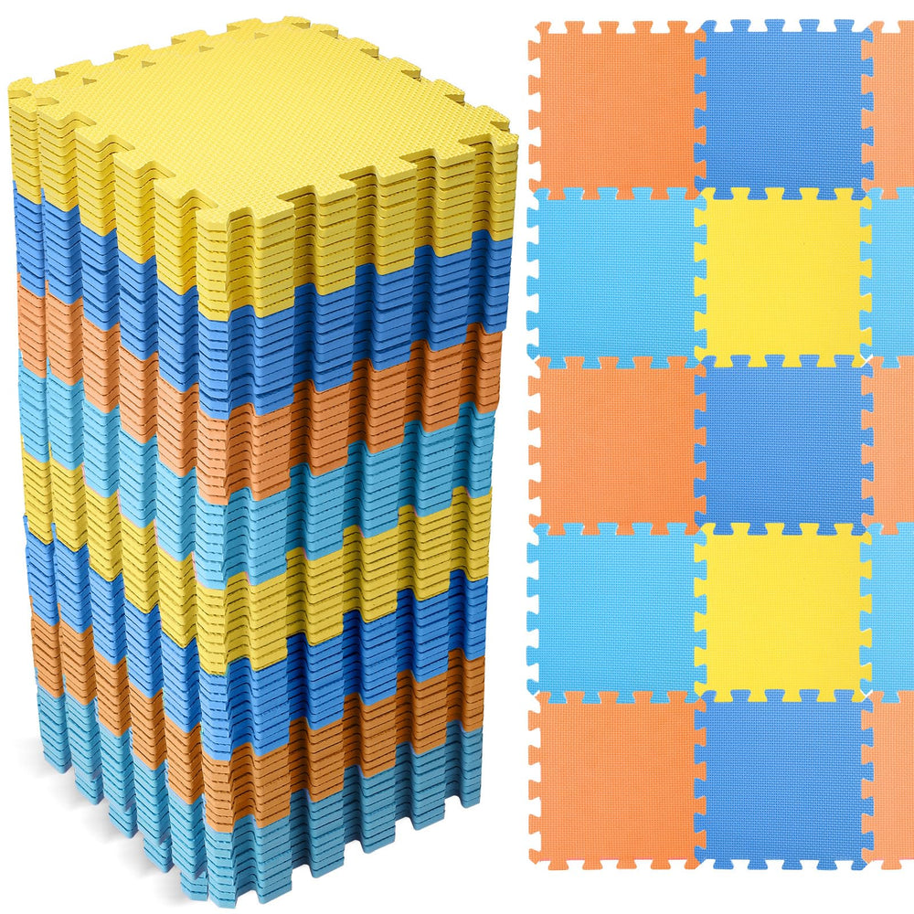 Nuanchu foam puzzle floor mat in dark blue tiles for safe play and easy setup